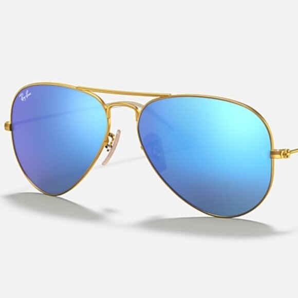 Ray-Ban RB3025 112/17 Matte Gold Blue Flash Lenses - Picture 1 of 4